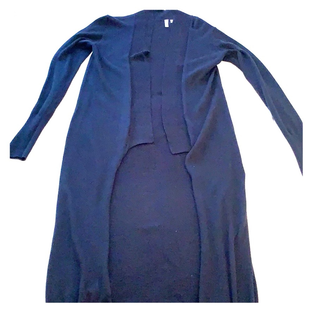 Long open front cardigan sweater